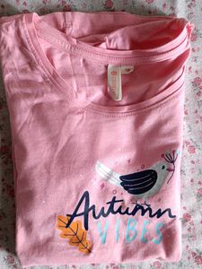 Pink &#34;Autumn Vibes&#34; Long Sleeve Tee