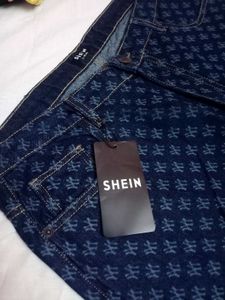 SHEIN Full length micro Printed Straight Fit Jeans