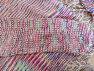 Multicolored Puff Sleeve Sweater
