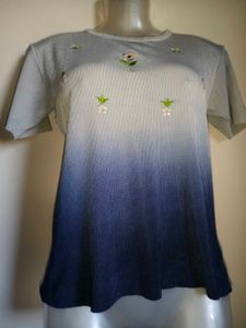 Defective piece Floral Embroidered Top