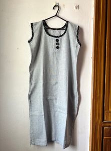 Stylish Black And Grey Kurti With Koti Or Shrug