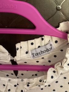 Polka Dot Ruffle Top