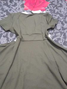 Olive Green Skater Dress