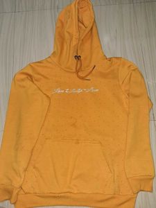 Stylish Mustard girls Hoodie with heart print