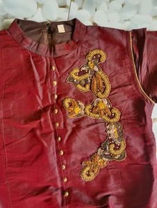 Mastani Set With Maroon Kurti & Golden Skirt