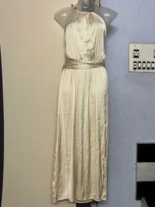 zara branded Elegant Cream Maxi Dress