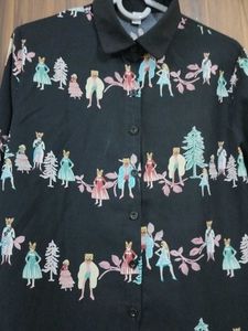 Novelty Print Button-Down Shirt