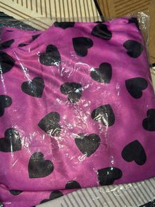Heart Print Purple Pajama Set