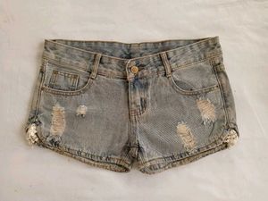 Distressed Denim Shorts
