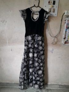 Elegant Black Floral Gown