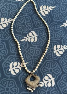 Pearl Oxidised Neck Piece