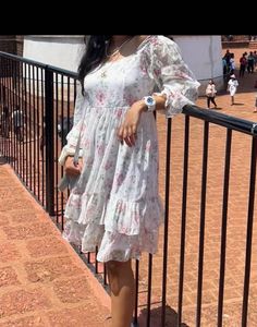 Whimsical Floral Ruffle Dress by AND