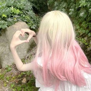 Imported Blonde +Pink Wig🤍💖🤍💖