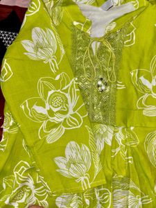Green Floral Kurta