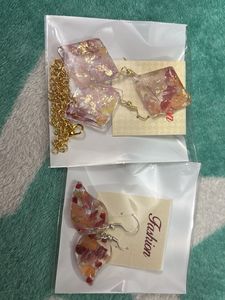 Handmade Floral Resin Earrings  necklace setJewelr
