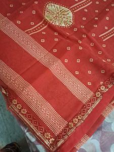 Bandhani. Red Saree with Blouse