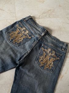 vintage Embroidered Denim Jeans