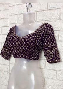Velvet Golden Zariwork Blouse Like New