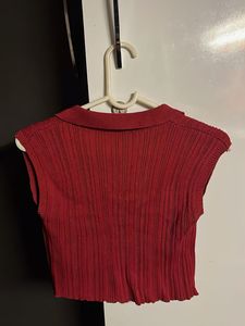 Y2k Ribbed Collared top✨