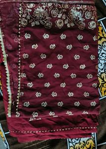Maroon Floral Print Kurta Set
