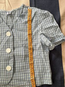 Blue Plaid Cropped Top