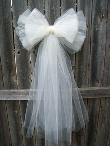 White Netted Bow Clip Long Size