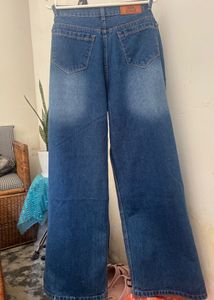 blue Wide Leg denim jeans