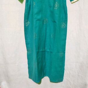 Libas Teal Green Straight Kurti