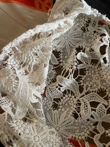 White Floral Lace Vest