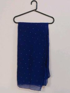 Navy Blue Beaded Scarf