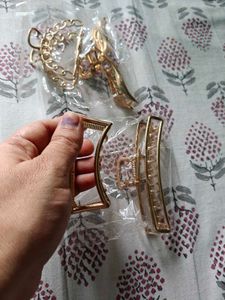 Metal Combo Gold Hair Claw Clip Set