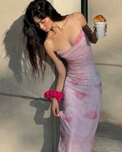 light Pink Controversial Bodycon Maxi Slip Dress