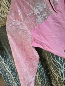 Pink Blouse with Net Sleeves