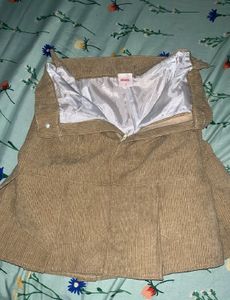 Corduroy Pleated Mini Skirt