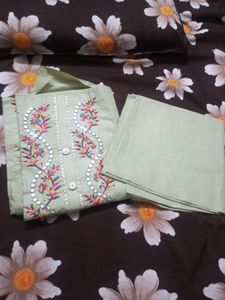 Sea Green Beautiful Cotton Suit