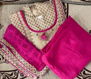 Pretty Dress With Pant And Dupatta