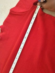 sweatshirt Red Mock Neck Top