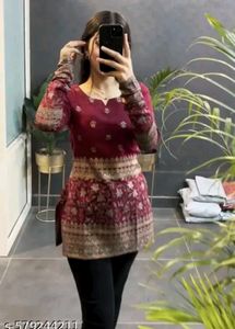 Elegant Maroon Printed Kurti