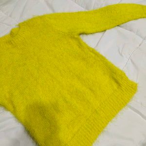 Yellow Fuzzy Knit Sweater💛