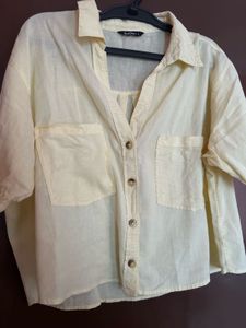 Zudio Cotton Linen Cropie Shirt