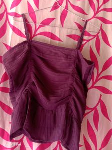 Ruched Peplum Cami Top