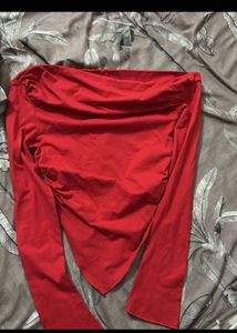 Red Long Sleeve Top