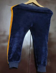 Navy Blue Velvet Winter Pajami For 3-4 Year Girl