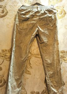 Light Golden Colour Velvet Pant For 10 Years Old Boy.waist 28.Length 35.