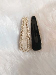 Hand embroidered Hair Clips