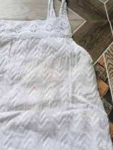White Lace Trim Tank Top