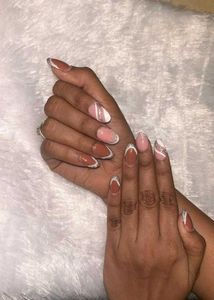 Brown Swirl Almond Nails Stick On Kit