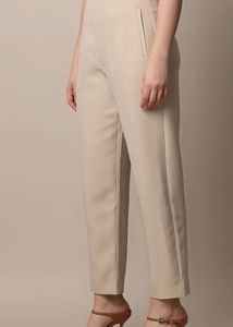 Beige Cropped Trousers