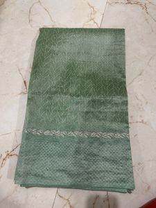 green organza saree