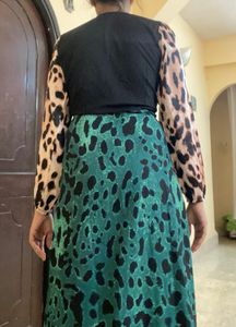 Leopard Print Wrap Around Dress